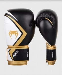 Venum Boxing Gloves Contender 2.0 - Black/White/Gold training sparring fitness - Picture 1 of 4