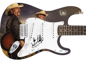 Bellamy Brothers David Autographed Signed 1/1 Custom Graphics Photo Guitar ACOA - Picture 1 of 4