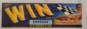 LABEL Car Win brand Grapes Winton Ivanhoe California - Picture 1 of 1
