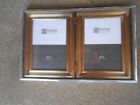 JC Penny Home Collection Gold Hinged Double Picture Frame    5x7 Photo  NIB