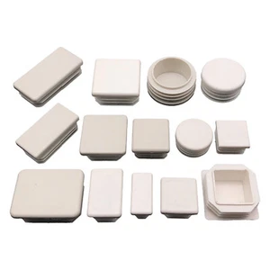 Square/Round Plastic End Caps Blanking Plugs Tube Pipe Box Section Inserts/White - Picture 1 of 4