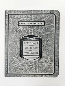 VINTAGE 1951 BANK BOOK - STATE BANK AND TRUST COMPANY OF WELLSTON MISSOURI - Picture 1 of 5