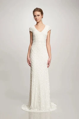 Vestido de novia THEIA Marfil Blanco Lilia Adornado Lentejuelas Cuentas 12 L Foto 1 de 4