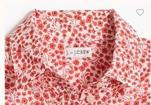 J. CREW Shirt Womens Red White Bold Floral Print Long Sleeve Button Down Small - Picture 1 of 21