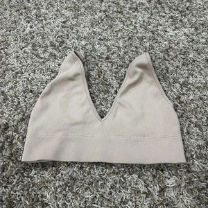 Dynamic Damen Einheitsgröße gerippt hellbraun Bralette VNeck  - Bild 1 von 3