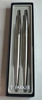 Juego de bolígrafos y lápices Parker Jotter vintage / acero inoxidable / flecha / nuevo en caja nuevo en caja Foto 1 de 4