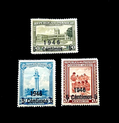 PARAGUAY Stamp Lot - 1946 New Value Overprint Mint OG LH 59 - Image 1 of 2