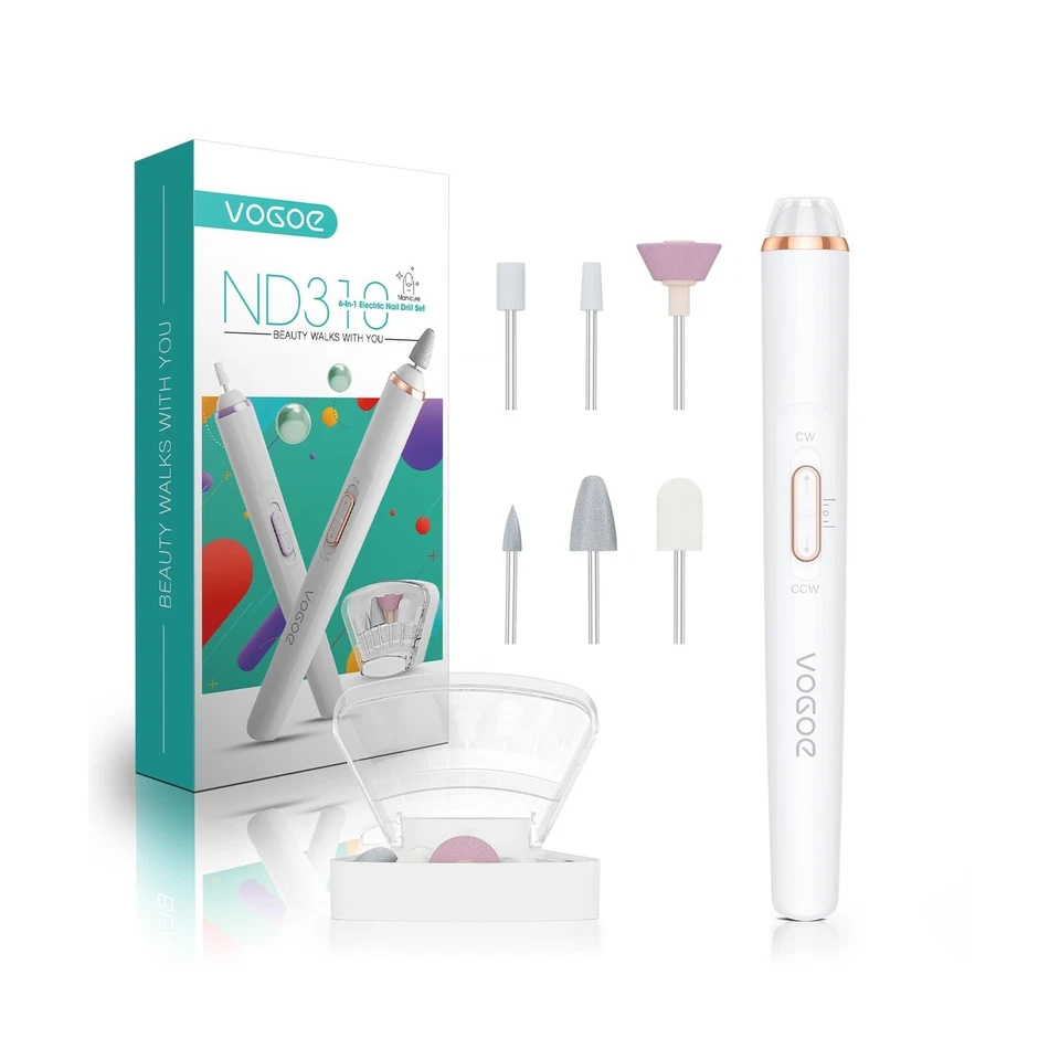 Taladro de Uñas Eléctrico, Kit de Máquina de Limas de Uñas Inalámbrico 2 Direcciones y... Envío Rápido Foto 1 de 4