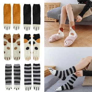2/3/5/6 Pairs Warm Winter Socks Girls Kitty Cat Paws Cute Thick Warm Sleep Floor - Bild 1 von 19