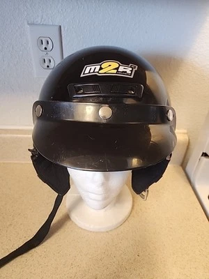 Motorcycle Helmet M2R Open Face Crusers Style #504 SZ small Black Apr. 29 2003 - Image 1 of 4