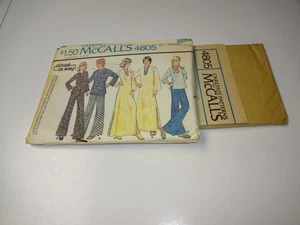 Uncut Vintage 70's McCall's 4805 Men's Caftan or Top Pants Transfer EX-Large - Picture 1 of 4