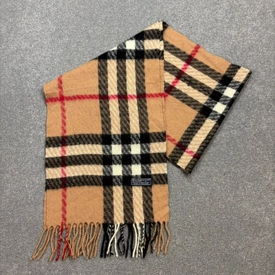 Bufanda Burberry London 62x12 pulgadas beige a cuadros Nova 100 % lana de cordero hecha en Inglaterra Foto 1 de 4