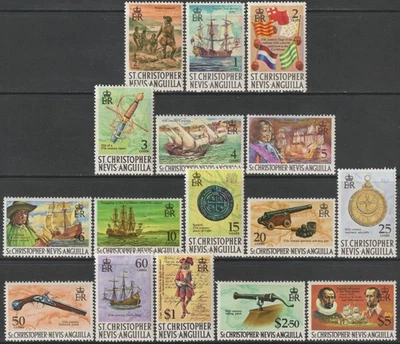 EDSROOM-21465 St Kitts & Nevis 206-14, 216-22 LH 1970 Complete Pirates CV$13.80 - Image 1 of 2