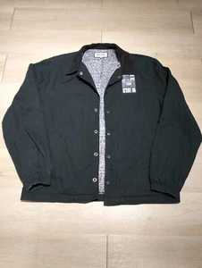 Fcking Awesome C’EST FA Black Canvas Corduroy Collar Lined Work Jacket Sz. L - Picture 1 of 7