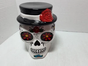 Sugar Skull💀 Day Of The Dead Candy Jar/Cookie Jar - Picture 1 of 5