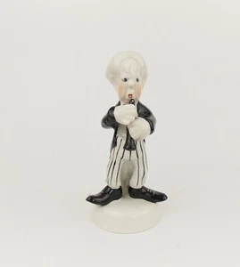 Vintage 1950s Porcelain Figurine of a Musician Music Quartet Pipe Czechoslovakia - Imagen 1 de 5