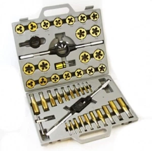 45PC GROSSER DURCHMESSER TITAN SAE STANDARD GEWINDEBOHRER SCHNEIDEISEN HANDWERKZEUG SET Größe - Bild 1 von 4