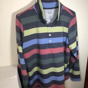 Croft And Barrow Long Sleeve Polo Shirt Grey Multicolor Size XL Extra Soft Poly - Picture 1 of 12