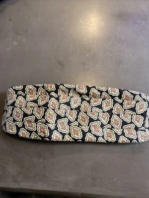 NUEVO Lands End 100% Seda Satinado Plisado Ajustable Negro/Bronceado Estampado Cummerbund Foto 1 de 4