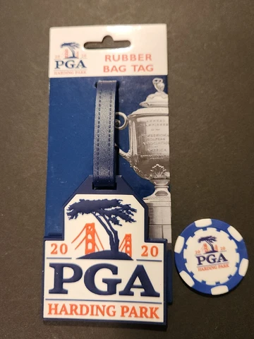 2020 PGA CHAMPIONSHIP (Harding Park) Rubber BAG TAG With FREE Polker Chip Marker Cover