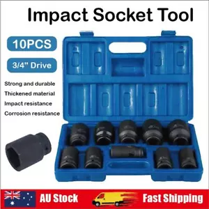 10Pcs 3/4'' Drive Deep Impact Socket Tool Set 80mm Length tool set 22-41mm - Picture 1 of 18