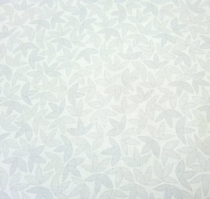 Cozumel BTY Studio 8 Quilting Treasures Light Gray Leaves on White - Picture 1 of 3