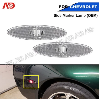 2x Clear Rear Side Marker Light Housing For Chevrolet Corvette C5 1997-2004 - Imagem 1 de 4
