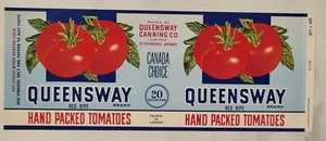 LABEL Can Queensway Tomatoes St Catharines Ontario Canada - Picture 1 of 2