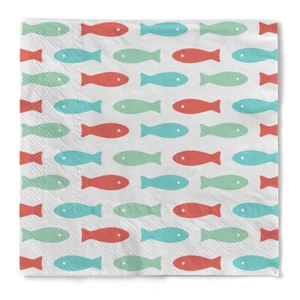 Serviette "Tilapia" (Fische) Retro aus Tissue 33 x 33 cm, 20 Stück - Bild 1 von 6