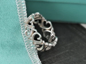 Tiffany & Co. Paloma Picasso silberliebende Herzen Bandring Größe 5 - Bild 1 von 12