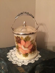 Bristol Glass Biscuit Barrel Art Nouveau Era - Bild 1 von 12