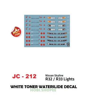 JC-9212 White Toner Waterslide Decals R32/R33 LIGHT For Custom 1:64 Die cast - Image 1 of 4