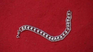 VTG Sterling Silver .925  Heart Link Tennis Bracelet-6 3/4" Long; 9mm wide;6-7gr - Picture 1 of 7