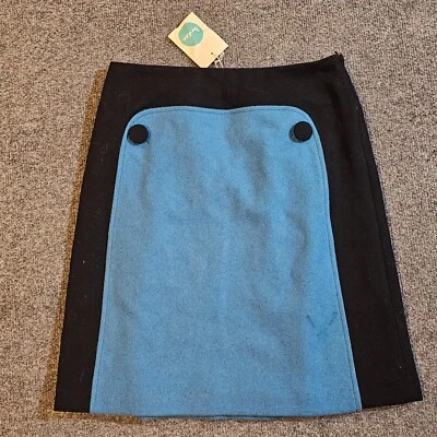 Boden Skirt Womens 28 Black Blue Wool Blend Pencil Straight Retro Casual Career - Image 1 of 4