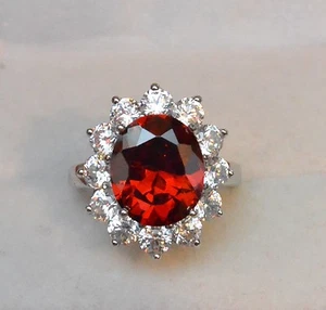 Grosse Bague Rhodié T52 Princesse Marquise de Rubis Cz Argent 925 Dolly-Bijoux - Picture 1 of 6