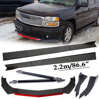 Front Bumper Lip Spoiler Side Skirt Rear+Lips Carbon Fiber For GMC Sierra 1500 Foto 1 de 4