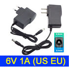 6V 1A 1000ma AC to DC Power Supply Adapter 100-240V Wall plug-in Charger US/EU
