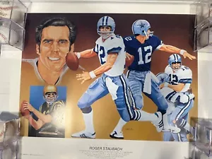 1992 Roger Staubach Signed Gartlan Ltd Ed/750 Vernon Wells Jr. Lithograph - Picture 1 of 20
