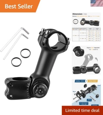 Elegante vástago de manillar de ciclismo ajustable de 25,4 x 110 mm - Diseño duradero Foto 1 de 4