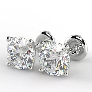 0.8 Ct Round Cut VVS2/E Diamond Stud Earrings 14K White Gold - Picture 1 of 6