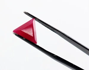 AAA Rated Lab Created Facated Triangle Ruby Opaque Synthetic Gemstone 11mmto18mm - Picture 1 of 24