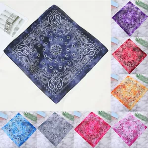 Paisley Fascia Sciarpa Quadrata Tie-dye Senza Cuciture Cotone Bandana Moda Hip Hop - Foto 1 di 19