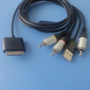 Composite RCA Cable AV Video to TV USB Charger For iPod iPad2 3 iPhone 4 4S - Picture 1 of 2