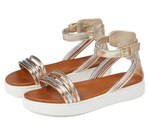 NEW Mia Girls Lil Crisanta Pale Gold-Silver Sandals-NIB Size 7M - Picture 1 of 6
