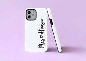 Mrs Heart Personalised Surname Wedding Tough Phone Case/Cover For iPhone - Picture 1 of 5