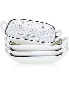 Juego de 4 platos de cerámica Happy Home brunch pasta ensalada postre cena - Imagen 1 de 6