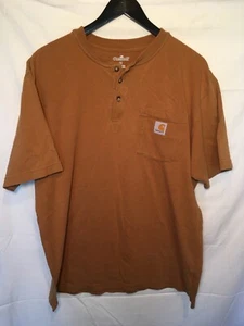 Carhartt Carpenter Kurzarm Work Wear 3 Button Down Hemd Braun Herren Medium - Bild 1 von 6