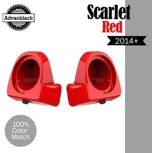 Vainas de altavoces Rushmore rojo escarlata para 2014+ Harley 6,5" carenados con ventilación inferior - Imagen 1 de 5