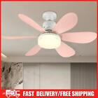 Ceiling Fan LED Lamp E27 Socket Fan Light Remote 42cm (Pink Crystal Shell)