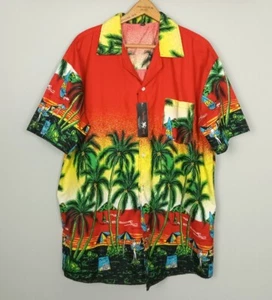 VINTAGE RETRO 80S 90S USA HAWAII TROPICAL BRIGHT BOLD FESTIVAL SHIRT TOP - Bild 1 von 3